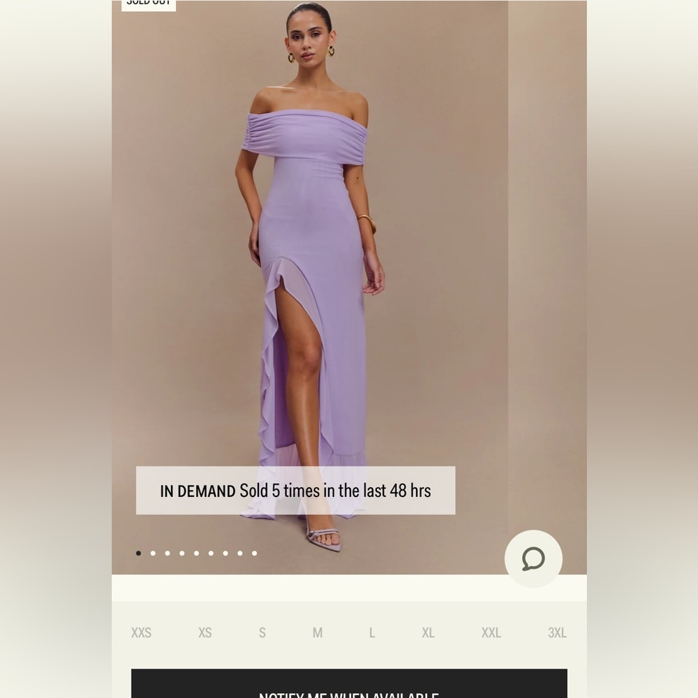 Brand new MESHKI 	
Audrey Off Shoulder Mesh Maxi